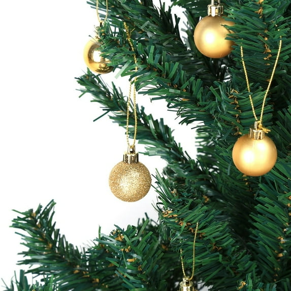 Baverta 24 Piezas 6 Colores árbol de Navidad Colgante Bolas de Adorno con Purpurina Adornos para Fiestas y Bodas(Oro)