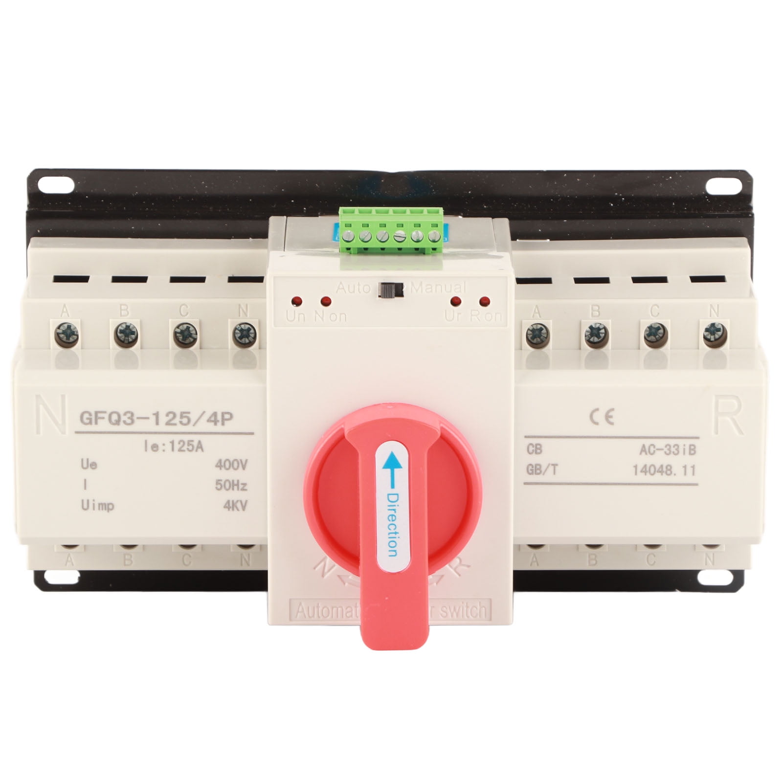 Nimomo AC 400V 125A 4P Dual Power Automatic Transfer Switch, Mini ATS Generator Transfer Switch Auto/Manual Transfer Switch Generator Changeover Switch Electrical Selector Switch with Indicator