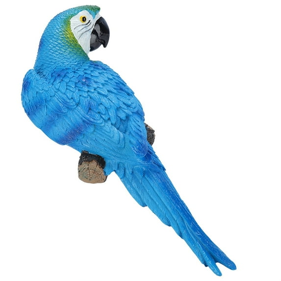 Goick Loros Juguete-Resina Realista pájaro decoración Estatua Loros Modelo Juguete jardín Escultura decoración de Pared(Izquierda Azul)