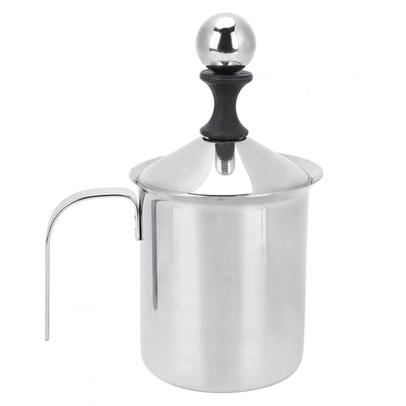 Nimomo Milk Frother Durable Stainless Steel Double Mesh Milk Creamer Frother Coffee Foam Latte 400ml