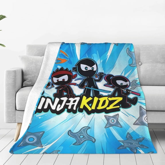 Nin-ja TV Kidz Throw Blanket Couch Bed Sofa Soft Lightweight Warm Cozy Flannel Fleece Bed Blanket For Kids Adults Gift Multiple Sizes Available 50"X40"