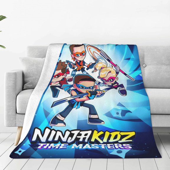 Nin-ja TV Kidz Throw Blanket Couch Bed Sofa Soft Lightweight Warm Cozy Flannel Fleece Bed Blanket For Kids Adults Gift Multiple Sizes Available 50"X40"
