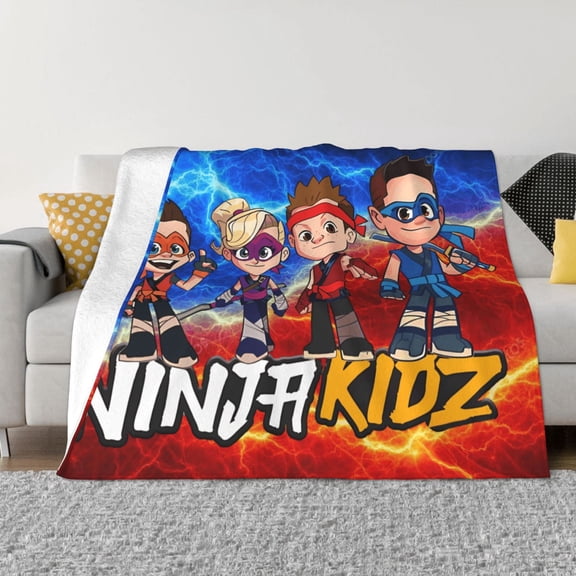 Nin-ja TV Kidz Throw Blanket Couch Bed Sofa Soft Lightweight Warm Cozy Flannel Fleece Bed Blanket For Kids Adults Gift Multiple Sizes Available 50"X40"
