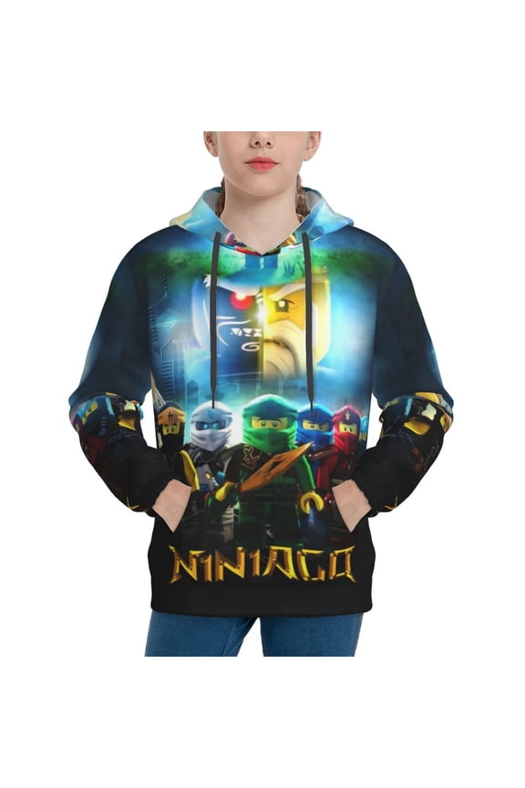 NinJago Boys Girls 3D Print Casual Pullover Hoodies Hooded Sweatshirts Tops Blouse with Pocket Age 6-16