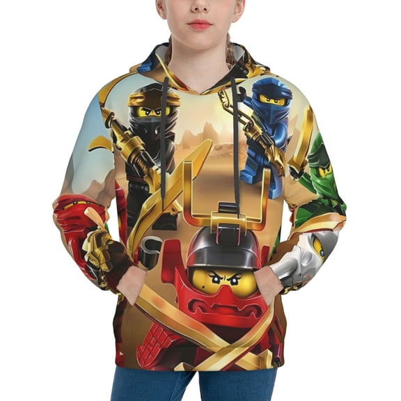 NinJago Boys Girls 3D Print Casual Pullover Hoodies Hooded Sweatshirts Tops Blouse with Pocket Age 6-16
