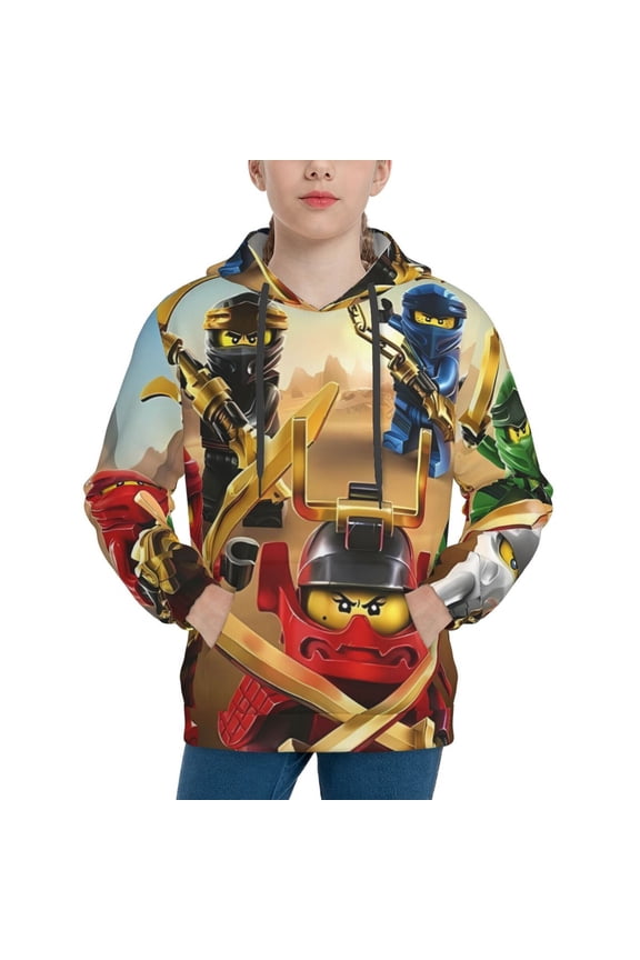 NinJago Boys Girls 3D Print Casual Pullover Hoodies Hooded Sweatshirts Tops Blouse with Pocket Age 6-16