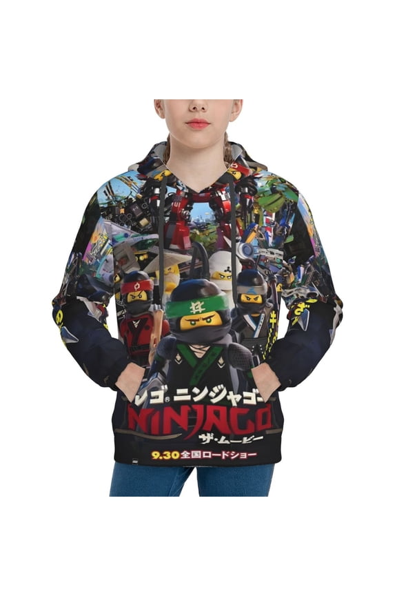 NinJago Printing Hooded Sweater Hoodies For Teens Boys Girls With Pocket Sweatshirt Hoody