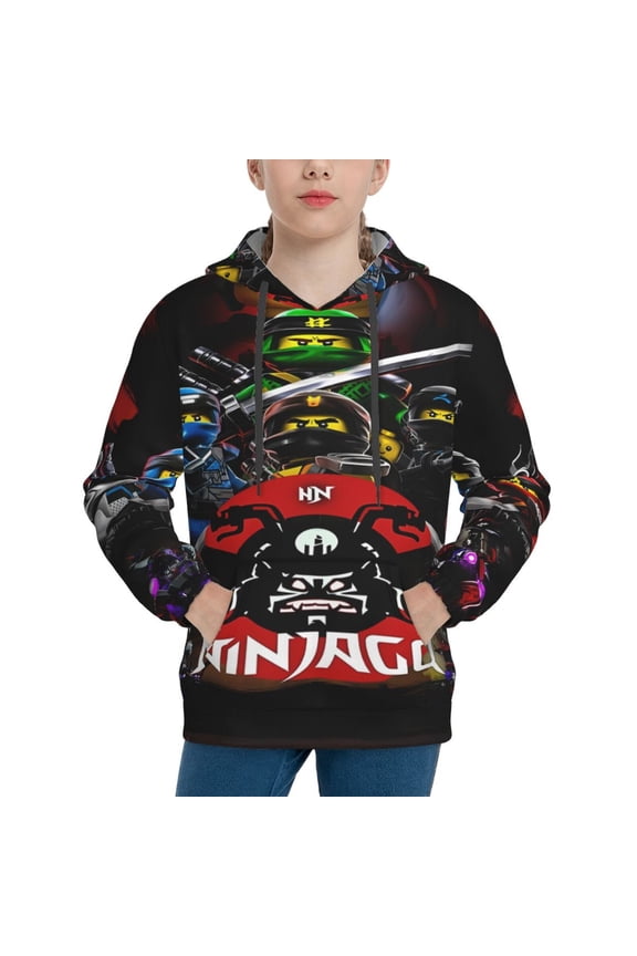 NinJago Teen Long Sleeve Hoodies Novelty Hoodie Youth Pullover Hooded Clothes With Pocket Sweatshirt For Boys Girls