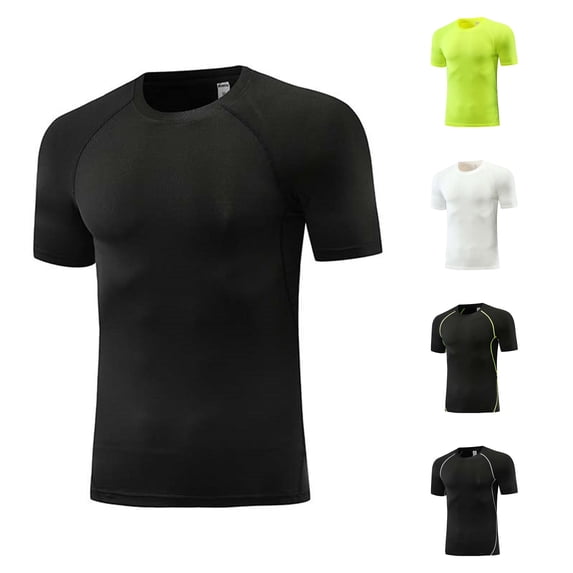 NinXxx Boys Compression Athletic Performance Wicking Breathable Training Top Black 5-7 Years