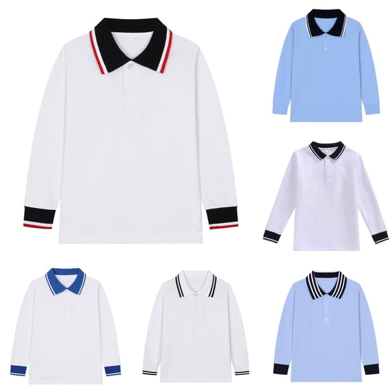 NinXxx Boys Long Sleeve Casual Button Shirt Soft Comfort Red 6-7 Years