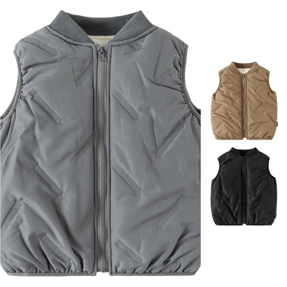NinXxx Boys Padded Vest Winter Warm Sleeveless Outdoor Jacket Grey 9-10 Years