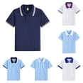 thumbnail image 1 of NinXxx Boys Short Sleeve Casual Solid Tee School Comfortable Top Navy 13-14 Years, 1 of 4