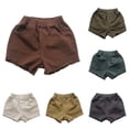 thumbnail image 1 of NinXxx Boys Summer Casual Shorts Lightweight Beach School Coffee 5-6 Years, 1 of 4