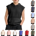 thumbnail image 1 of NinXxx Boys Tank Tops Undershirt Hoodie Sleeveless Athletic Muscle Tee Black 4-5 Years, 1 of 7