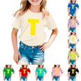 thumbnail image 1 of NinXxx Children Fashion Letter Printed Casual Comfortable Top Beige 8-9 Years, 1 of 4