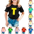 thumbnail image 1 of NinXxx Children Fashion Letter Printed Casual Comfortable Top Black 3-4 Years, 1 of 4