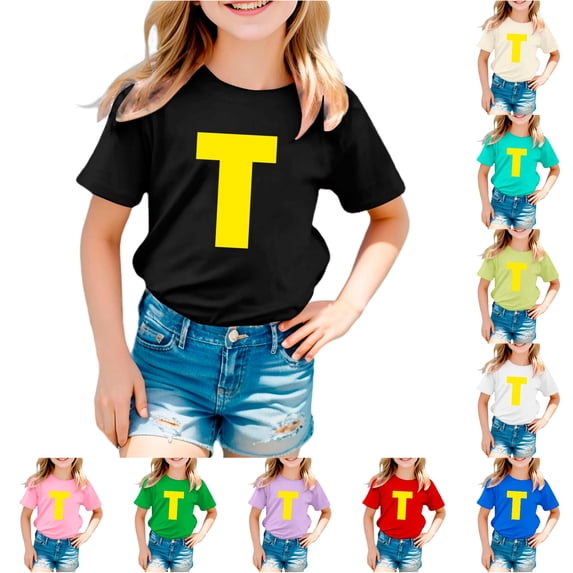 NinXxx Children Fashion Letter Printed Casual Comfortable Top Black 3-4 Years