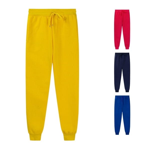 NinXxx Girls Autumn Winter Elastic Sports Long Pants School Yellow 8-9 Years