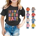thumbnail image 1 of NinXxx Girls Birthday Printed Party Tee Cute Outfit Black 150, 1 of 4
