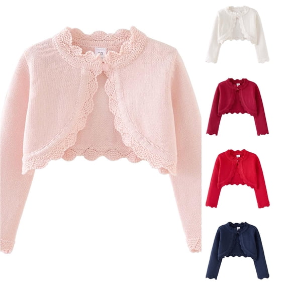 NinXxx Girls Casual Knit Cardigan Open Front Soft Everyday Top Pink 10-11 Years