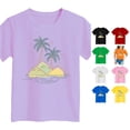 thumbnail image 1 of NinXxx Girls Island Print Casual Beach Daily Wear Top Purple 3-4 Years, 1 of 5