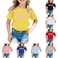 thumbnail image 1 of NinXxx Girls Loose Fit Spring Summer Daily Comfort Tee Yellow 11-12 Years, 1 of 4