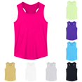 thumbnail image 1 of NinXxx Girls Ribbed Stretch Sleeveless Basic Slim Tee Hot Pink 9-10 Years, 1 of 7