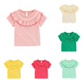 thumbnail image 1 of NinXxx Girls Ruffle Tee Round Neck Soft Daily Blouse Pink 18-24 Month, 1 of 7
