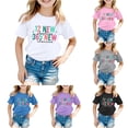thumbnail image 1 of NinXxx Girls Short Sleeve Printed Fashion Blouse White 1-2 Years, 1 of 4