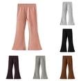 thumbnail image 1 of NinXxx Girls Solid Wide Leg Pants School Supplies Fashionable Casual Bottoms Pink 4-5 Years, 1 of 6