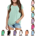 thumbnail image 1 of NinXxx Girls Summer Hooded Short Sleeve Casual Front Pocket Tee Light Green 9-10 Years, 1 of 5