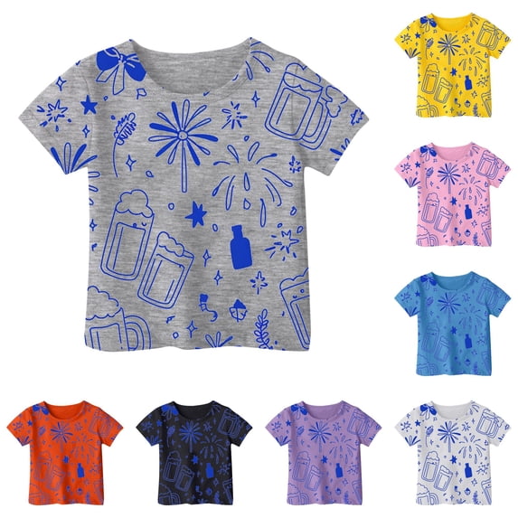 NinXxx Girls Summer Loose Short Sleeve Outdoor School Tee Grey 10-11 Years