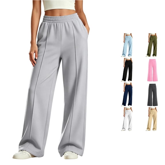 NinXxx Girls Uniform Baggy Wide Leg Sweatpants School Supplies 5-16Y Grey 11-12 Years