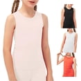 thumbnail image 1 of NinXxx Girls Workout Stretchy Yoga Vest Breathable Athletic Tee Top Pink 7-8 Years, 1 of 5