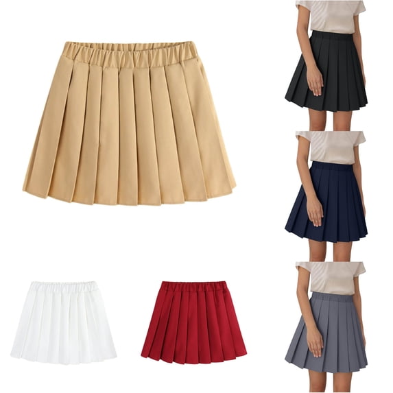 NinXxx High Waist Tennis Pleated Slim Mini Skirt Summer Fashion Khaki 13-14 Years