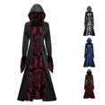 thumbnail image 1 of NinXxx Hooded Swing Print Retro Art Long Sleeve Tie Waist Party Dress RD2 L, 1 of 4