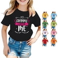 thumbnail image 1 of NinXxx Kids Cute Graphic Round Neck Short Sleeve Summer Tee Black 7-8 Years, 1 of 5