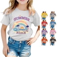 thumbnail image 1 of NinXxx Kids Fashion Print Loose Casual Short Sleeve Summer Tee White 12-13 Years, 1 of 4