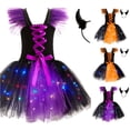 thumbnail image 1 of NinXxx LED Sleeveless Princess Mesh Tutu Dress Halloween Party Black 2-3 Years, 1 of 4