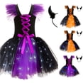 thumbnail image 1 of NinXxx LED Sleeveless Princess Mesh Tutu Dress Halloween Party Purple 18-24 Months, 1 of 6