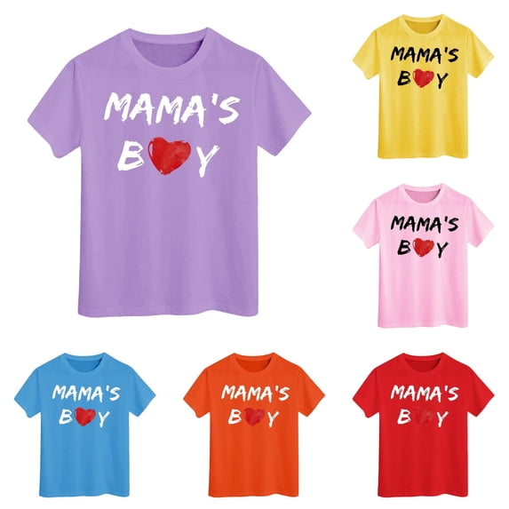 NinXxx Mama's Boy Toddler Shirt Baby Tee Casual Graphic Purple 1-2 Years