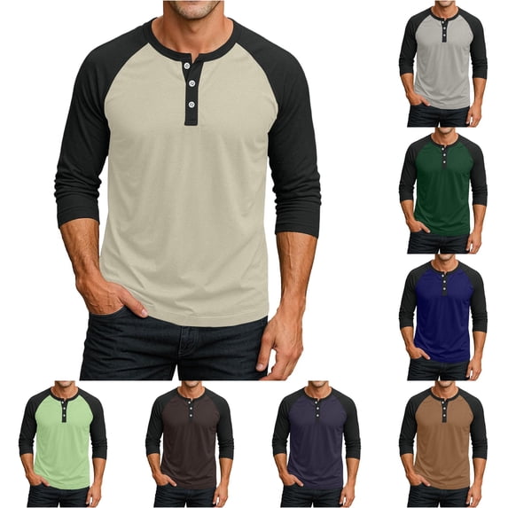 NinXxx Men's Button Up 3/4 Sleeve Everyday Outdoor Casual Top Beige XXXL