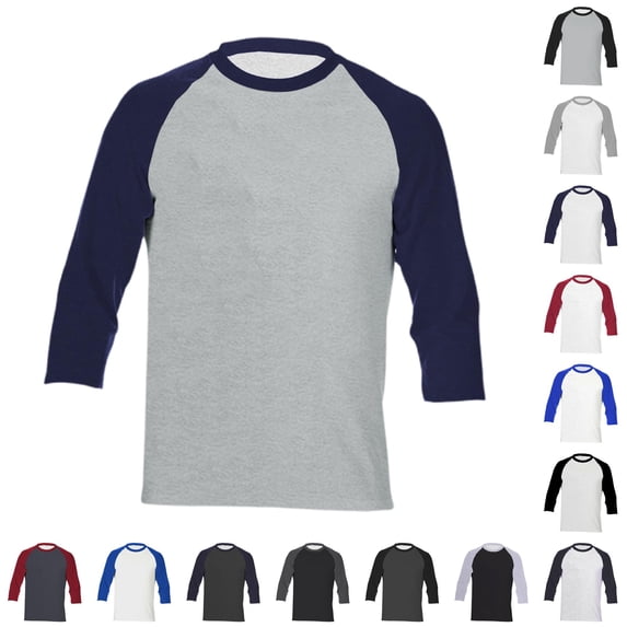 NinXxx Men's Classic Raglan Baseball 3/4 Sleeve Soft Everyday Tee Navy2 XXXL