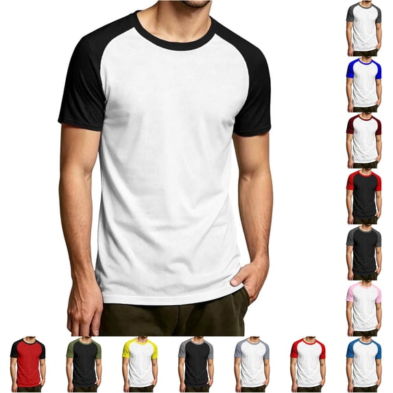 NinXxx Men's Fashion Casual Short Sleeve Raglan Top Black1 XS