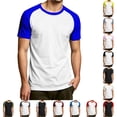 thumbnail image 1 of NinXxx Men's Fashion Casual Short Sleeve Raglan Top Blue XS, 1 of 5