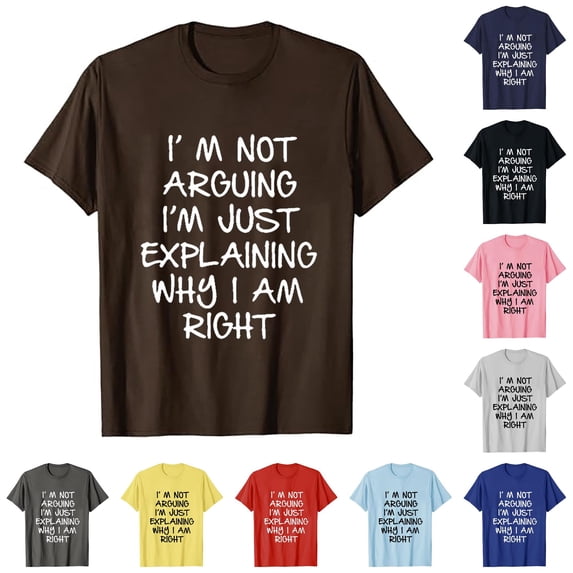NinXxx Men's I'm Not Arguing Explaining Why I'm Right T Shirt Brown L
