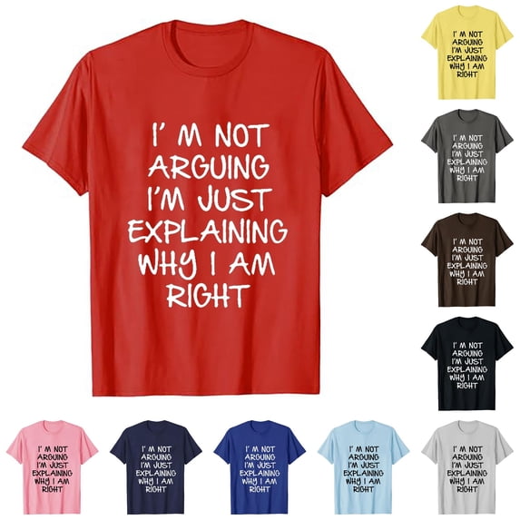 NinXxx Men's I'm Not Arguing Explaining Why I'm Right T Shirt Red XL