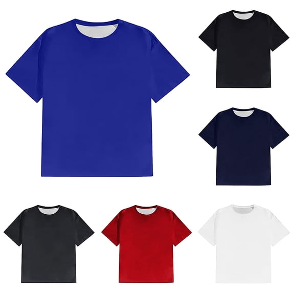 NinXxx Men's Plus Size Soft Casual Short Sleeve Comfort Top Blue XXXXL