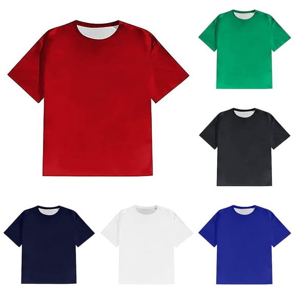 NinXxx Men's Plus Size Soft Casual Short Sleeve Comfort Top Red XXXXXXL
