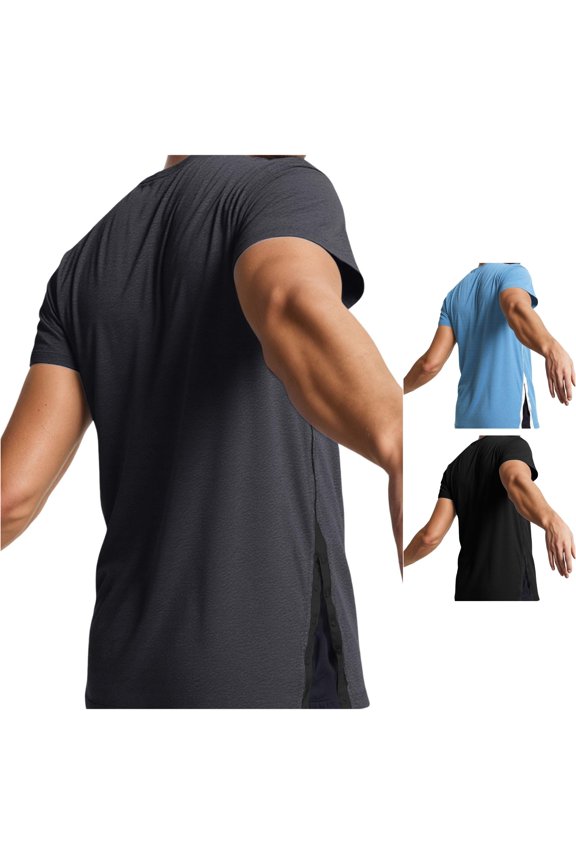 Men's Post Button Down Slim Stretch All Seasons Comfort Tee Dark Gray S